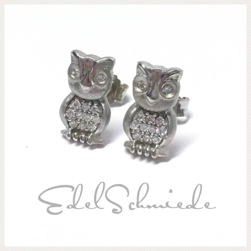 Eulenohrstecker Aus 925/ - Silber, Rhod Mit Zirk von EdelSchmiede925