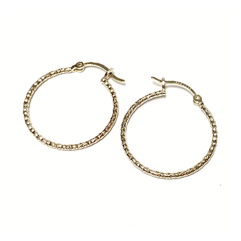 Feine Creolen 26 Mm 925 Silber Vergoldet Diamantiert von EdelSchmiede925