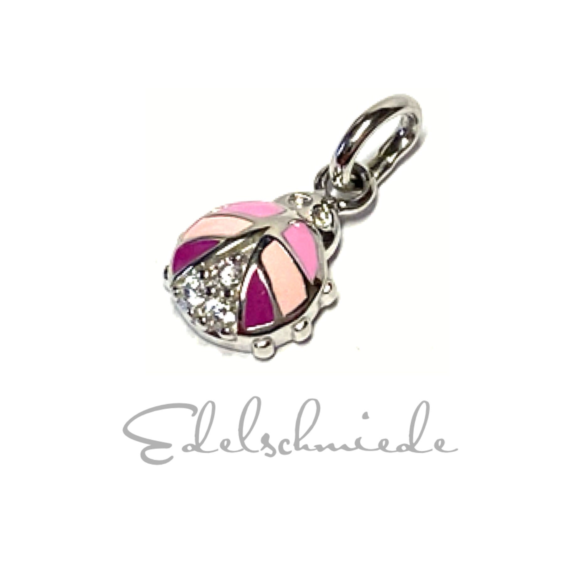 Glücksbringer Anhänger 925/ - Sterling Silber Rhod Als Marienkäfer Rosa Mit Zirkonia Glücksbringer Anhänger 925/ - Sterling Silber Rhod Als Marienkäfer Rosa Mit Zirkonia von EdelSchmiede925