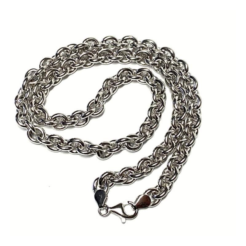 Halskette 925/ - Sterling Silber Rhod Massiv Glanz Schwer Rundanker 50cm von EdelSchmiede925