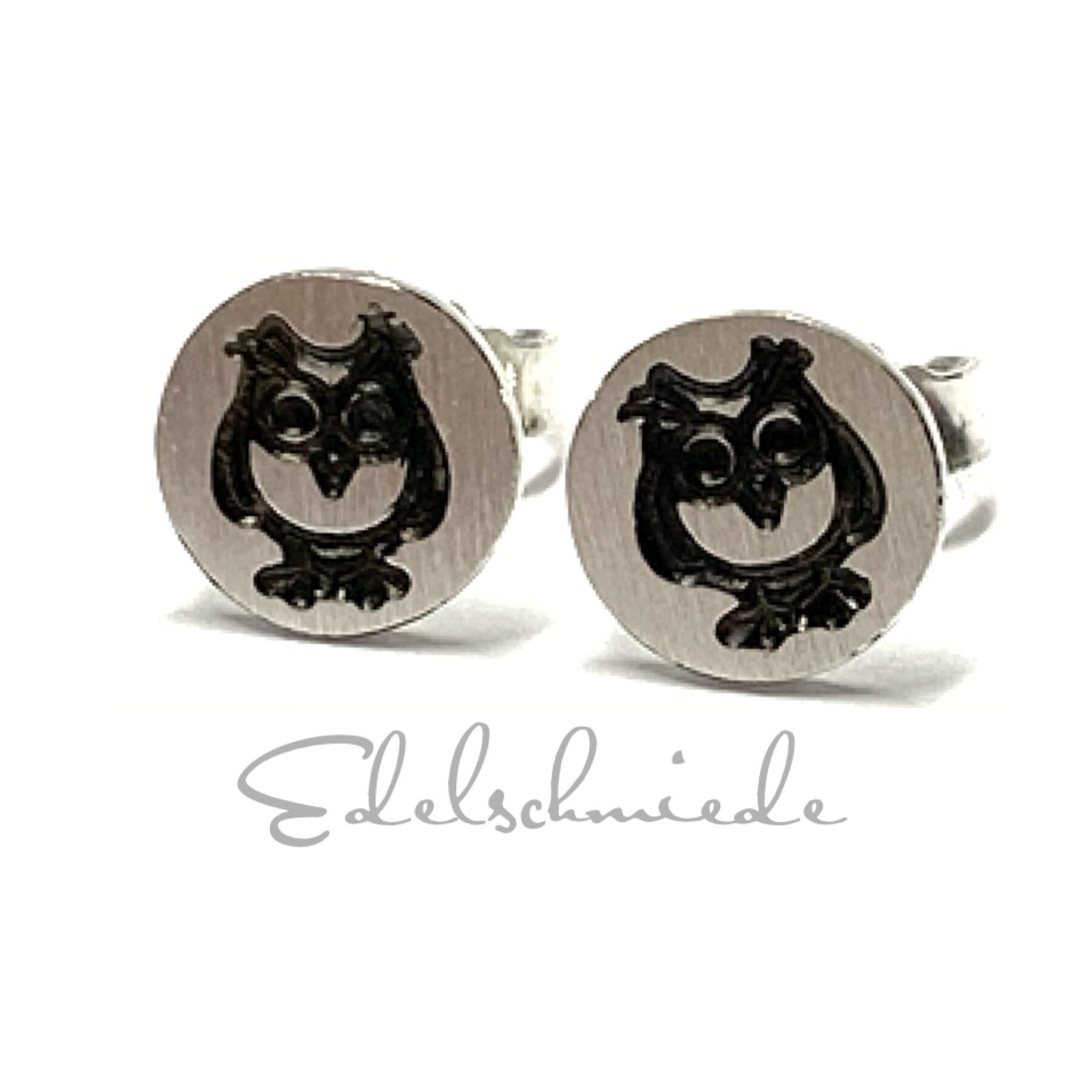 Handgefertigte Ohrstecker 925/ - Silber Mit Eule von EdelSchmiede925