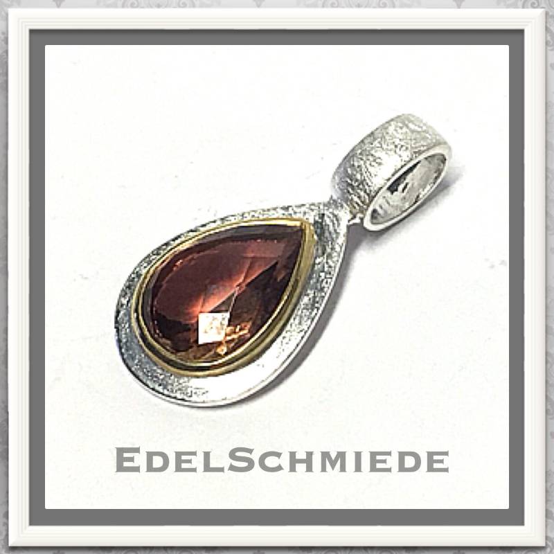 Herrlicher Turmalinanhänger 925 Silber Teilw Verg von EdelSchmiede925