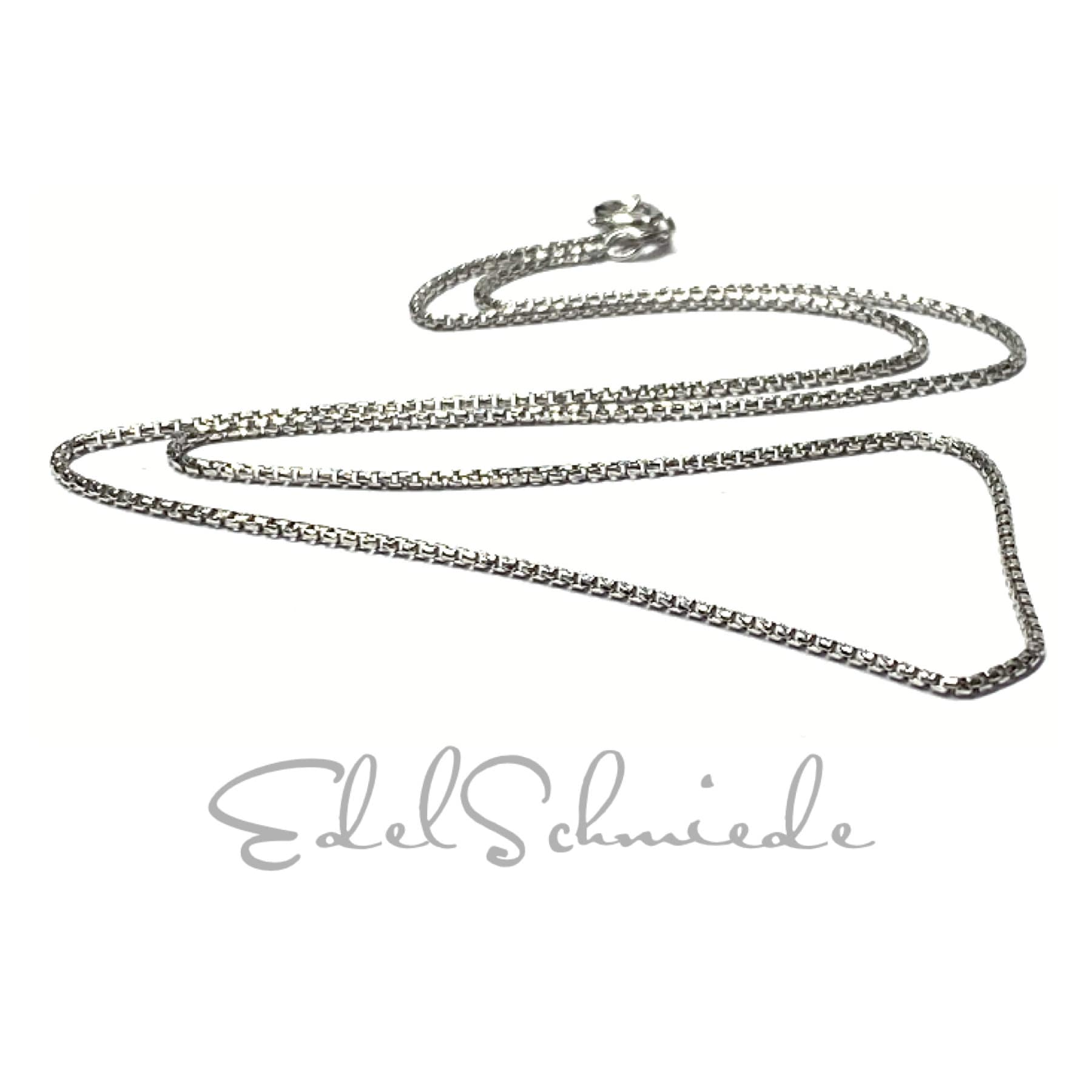 Kette 925/ - Silber Rhodiniert Diamantiert Collier Silberkette Venezianer Rund 45cm von EdelSchmiede925