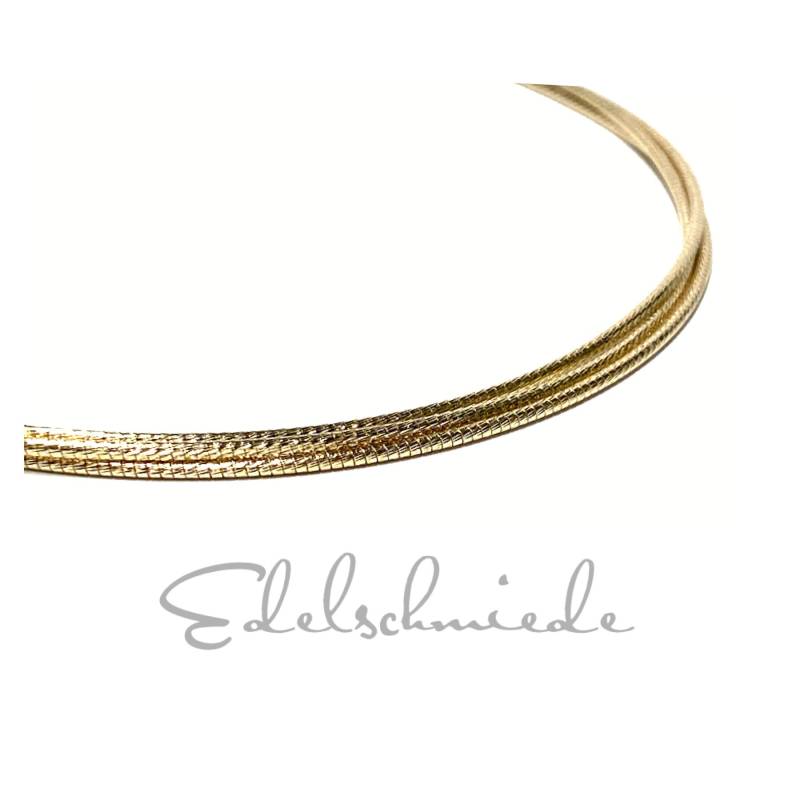 Kette 925/ - Vergoldet U Diamantiert 3Reihig 45 cm Halsreif von EdelSchmiede925