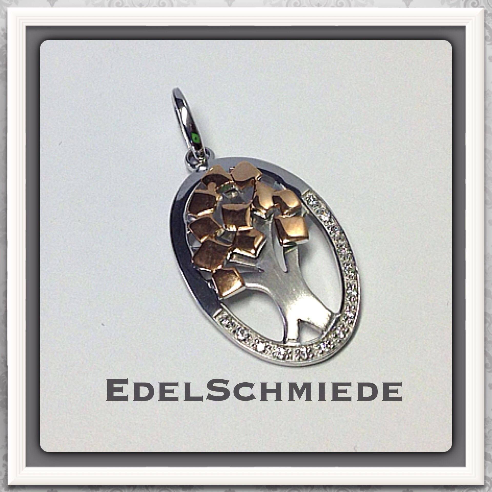 Kettenanhänger Als Lebensbaum 925 + Rosé Verg Zirk von EdelSchmiede925