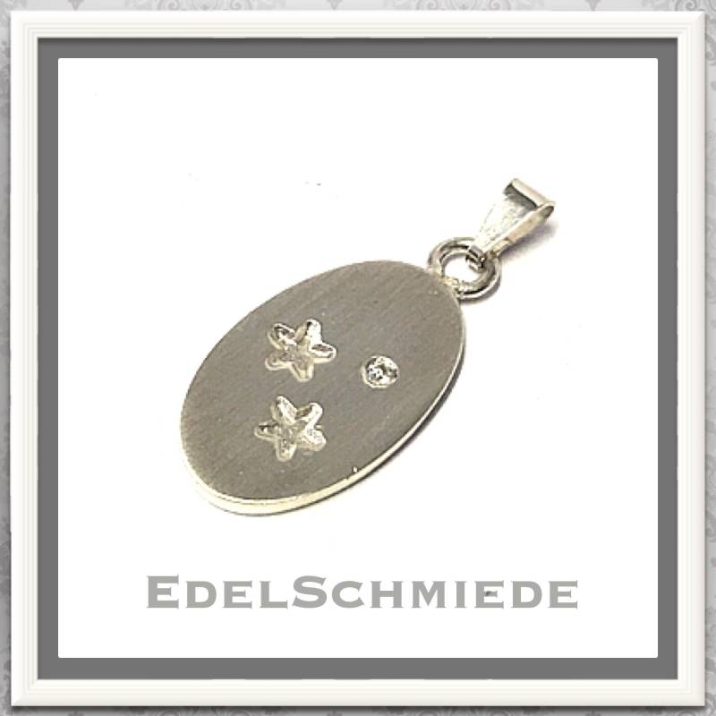 Mattierter Sternenanhänger in 925 Silber Mit Zirk von EdelSchmiede925