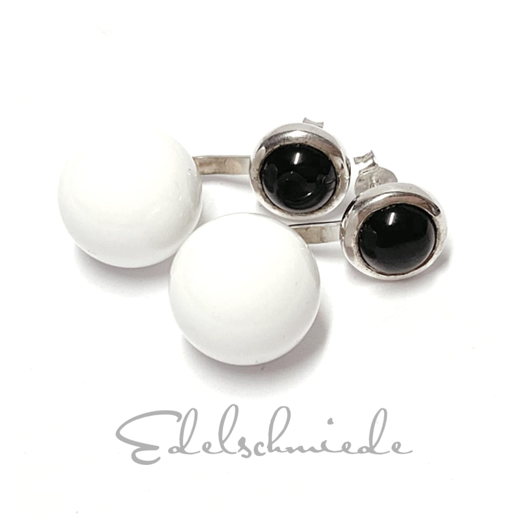 Moderne Ohrstecker 925 Silber Schwarz/Weiß Look Moderne Ohrstecker 925 Silber Schwarz/Weiß Look von EdelSchmiede925