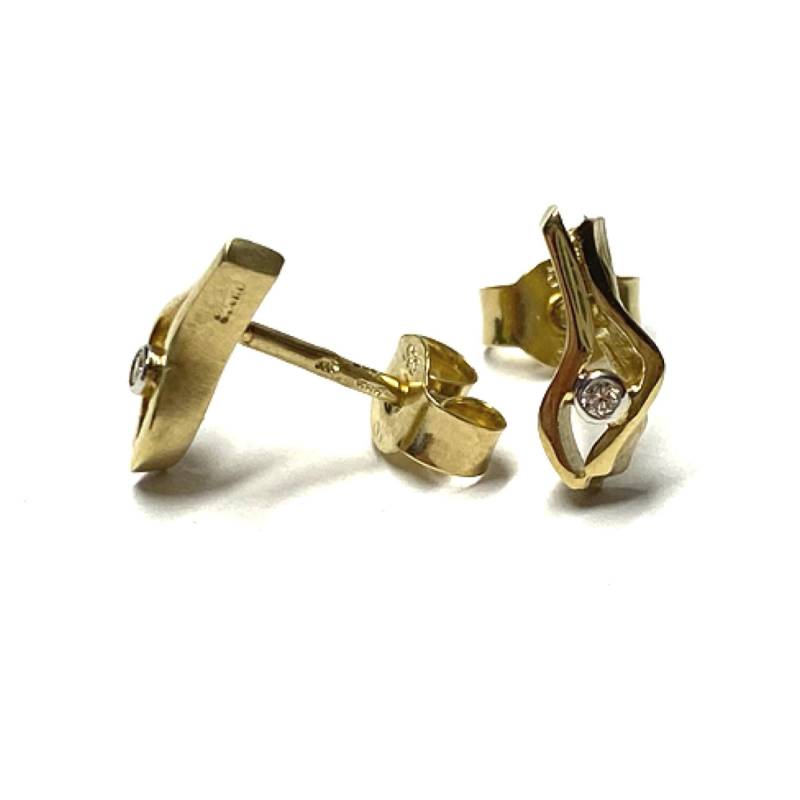 Ohrring 585/ - Gelbgold Brillant 0, 02Ct W/Si Ohrstecker Solitär von EdelSchmiede925