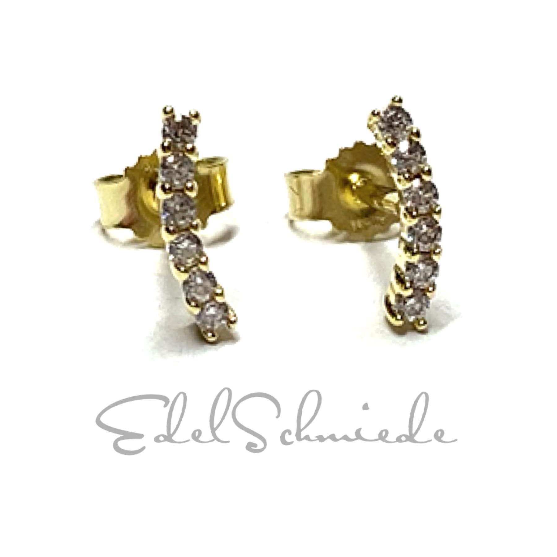 Ohrring 585/ - Gelbgold Zirkonia Poliert Einfarbig Dezent Geometrisch Ohrstecker von EdelSchmiede925