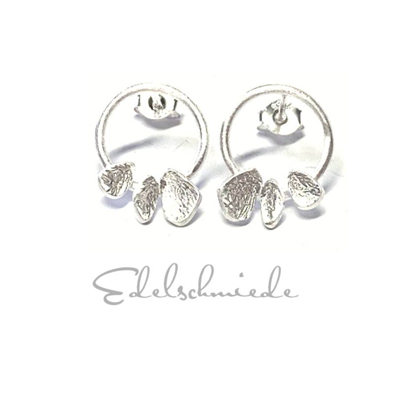 Ohrring 925 Silber Eismatt Leicht Form Ohrstecker von EdelSchmiede925