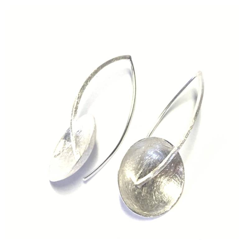 Ohrring 925 Silber Eismatt Moderne Form Ohrhänger Pendel von EdelSchmiede925