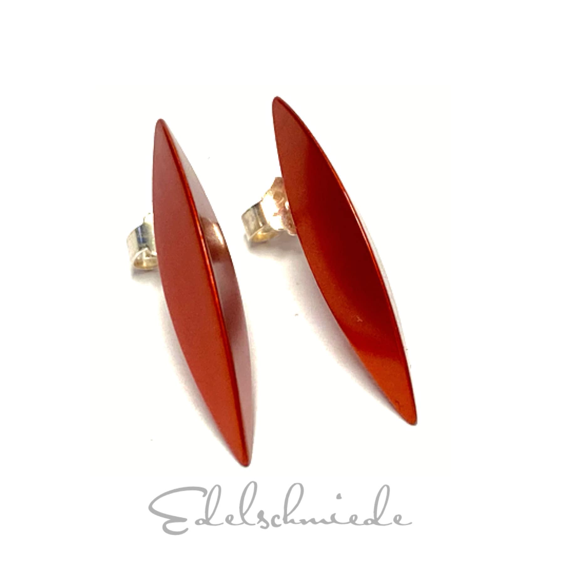 Ohrring Eloxiertem Aluminium 925/- Silber Stift - Orange Navette Ohrstecker Ohrring Eloxiertem Aluminium 925/- Silber Stift - Orange Navette Ohrstecker von EdelSchmiede925