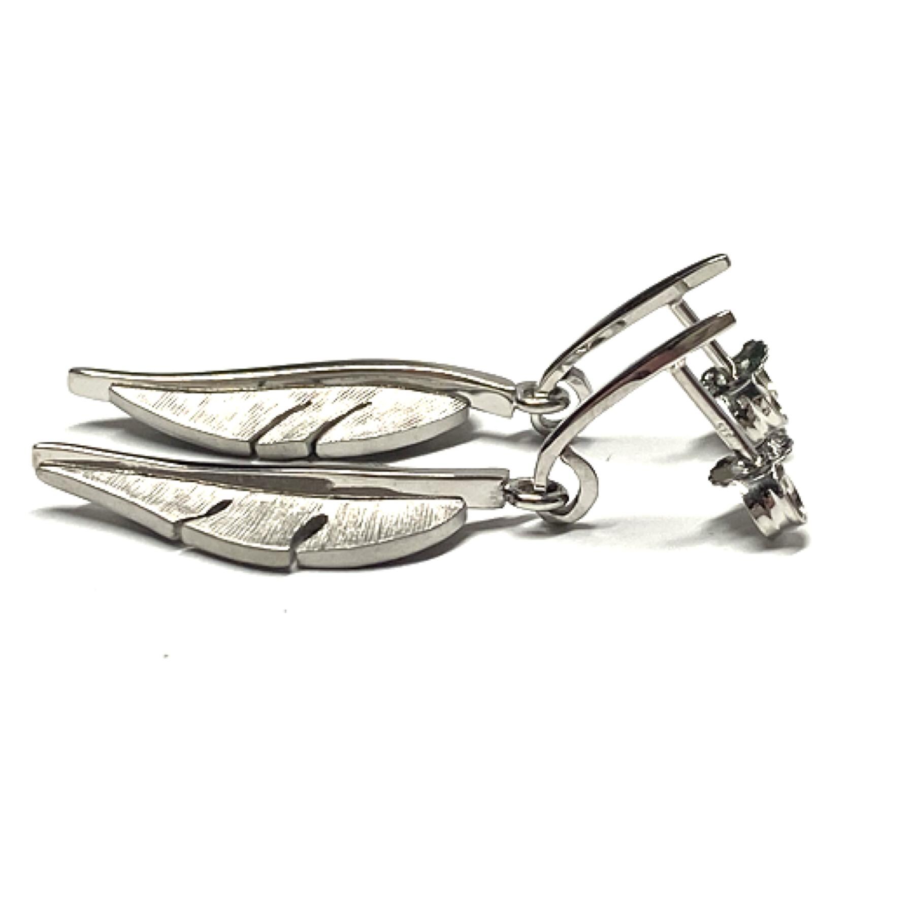 Ohrring Feder Matt 925 Silber Rhodiniert Einfarbig Glanz Ohrhänger von EdelSchmiede925