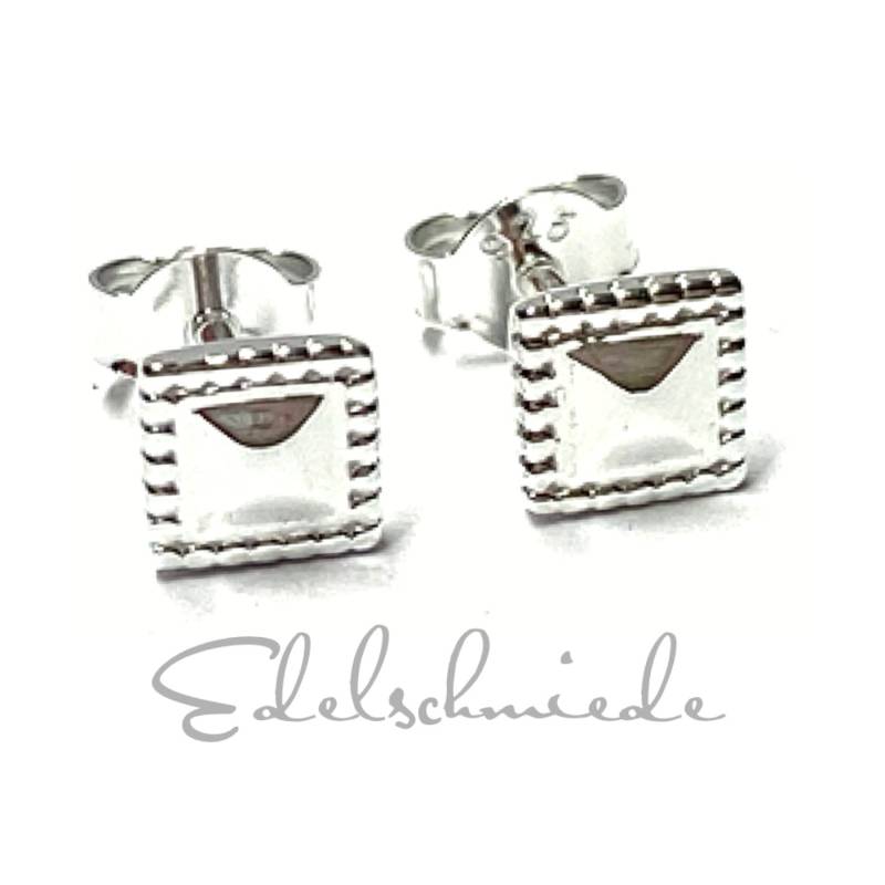 Ohrstecker 925 Silber Einfarbig Quadrat Poliert Neutral Ohrring von EdelSchmiede925