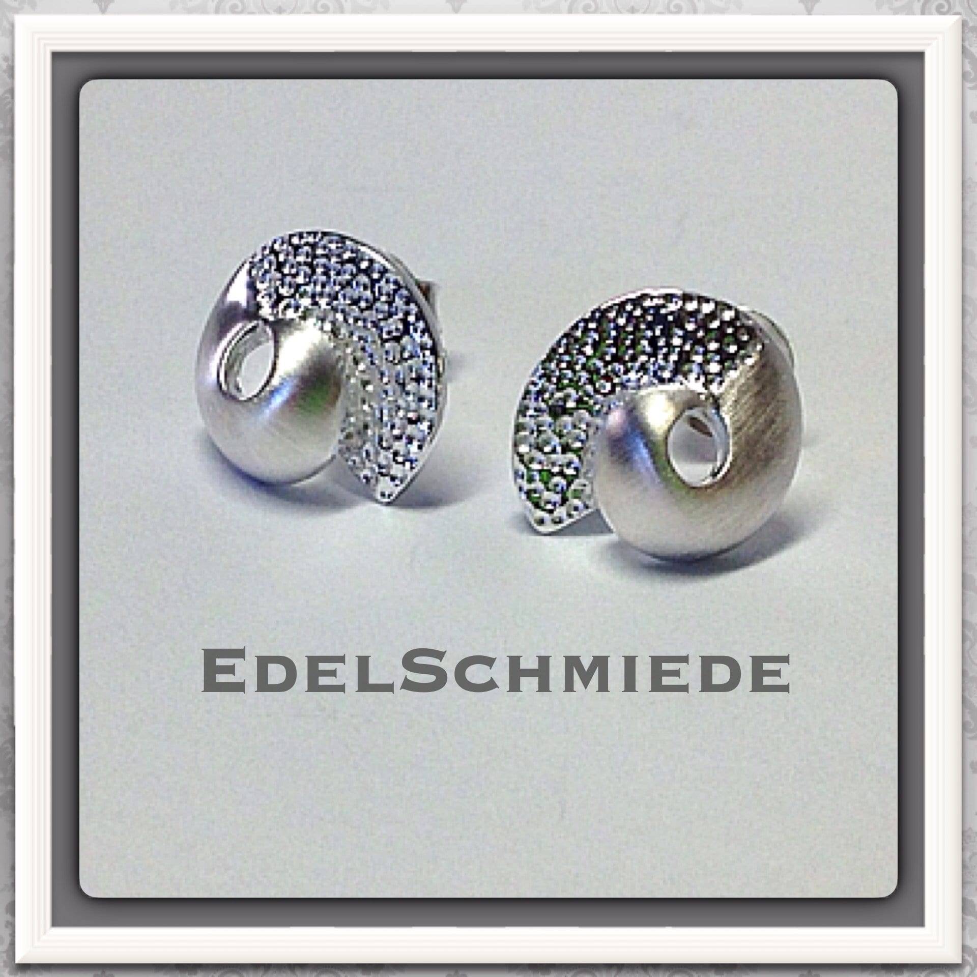 Ohrstecker 925 Silber Teilw Mattiert + Struktur Ohrstecker 925 Silber Teilw Mattiert + Struktur von EdelSchmiede925