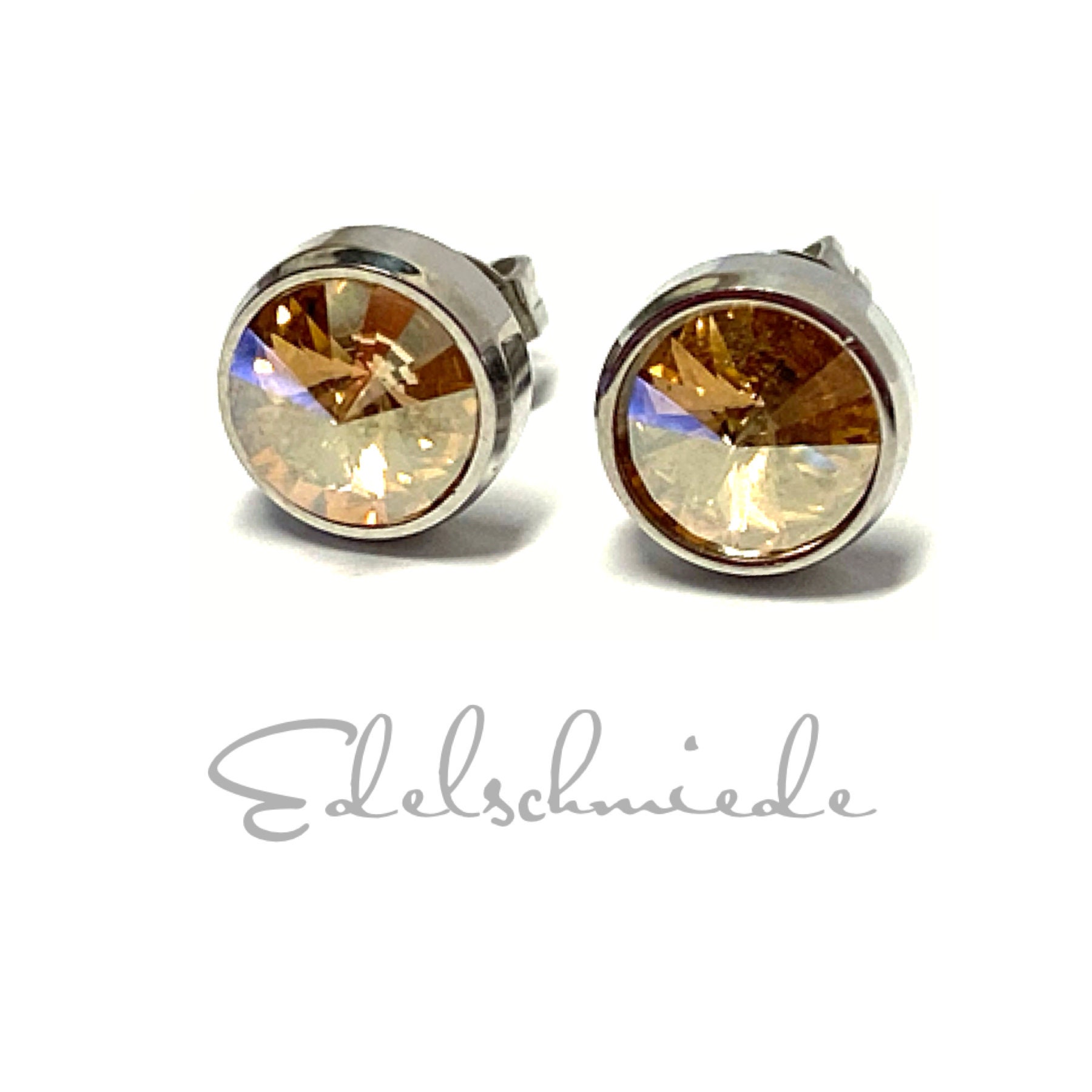 Ohrstecker Titan Swarovski Kristall Golden Shadow 10mm Klassiker Rund Ohrstecker Titan Swarovski Kristall Golden Shadow 10mm Klassiker Rund von EdelSchmiede925
