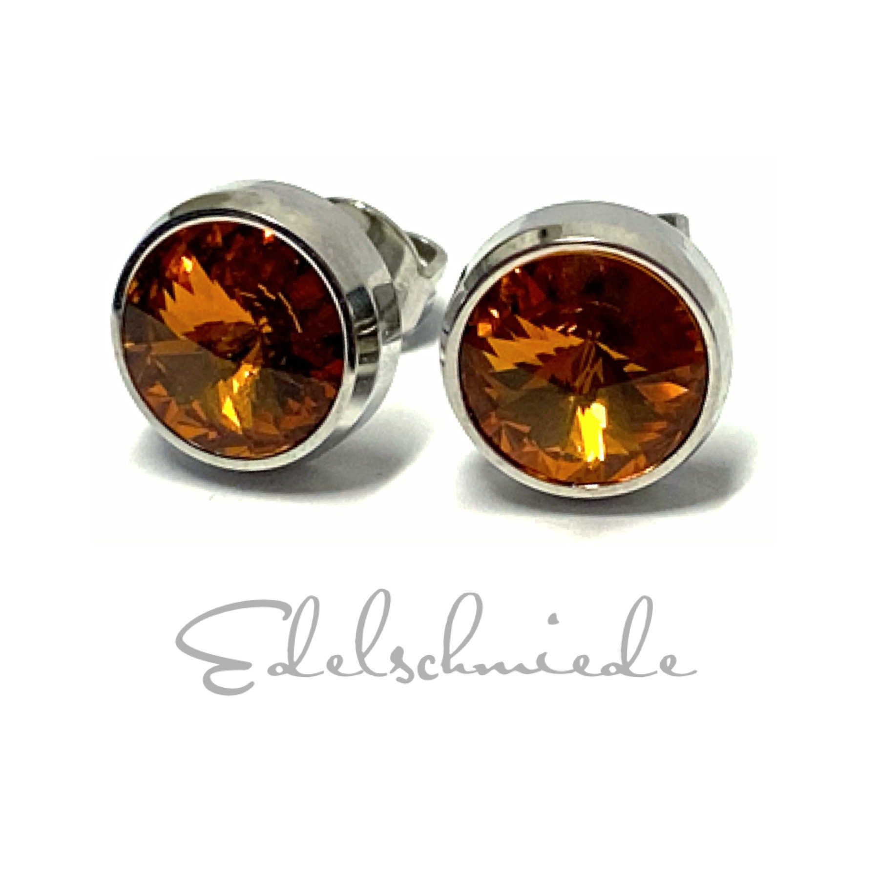 Ohrstecker Titan Swarovski Kristall Topaz 10mm Klassiker Rund Ohrstecker Titan Swarovski Kristall Topaz 10mm Klassiker Rund von EdelSchmiede925
