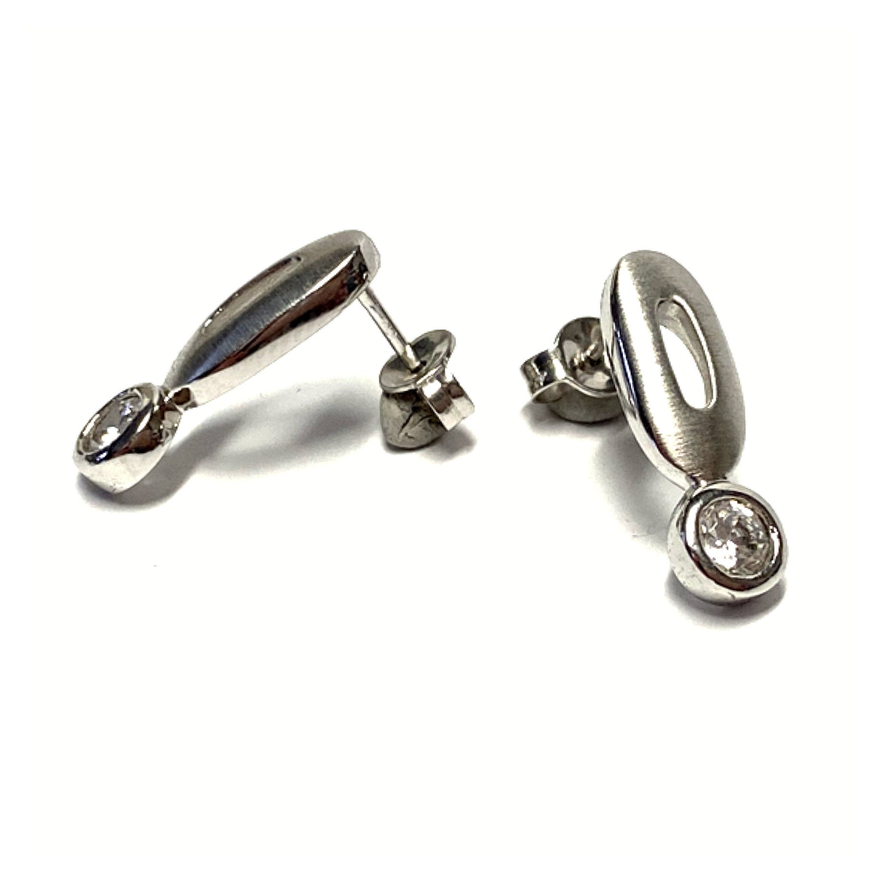 Ohrstecker in 925 Silber Mit Zirkonia Matt Klassiker von EdelSchmiede925