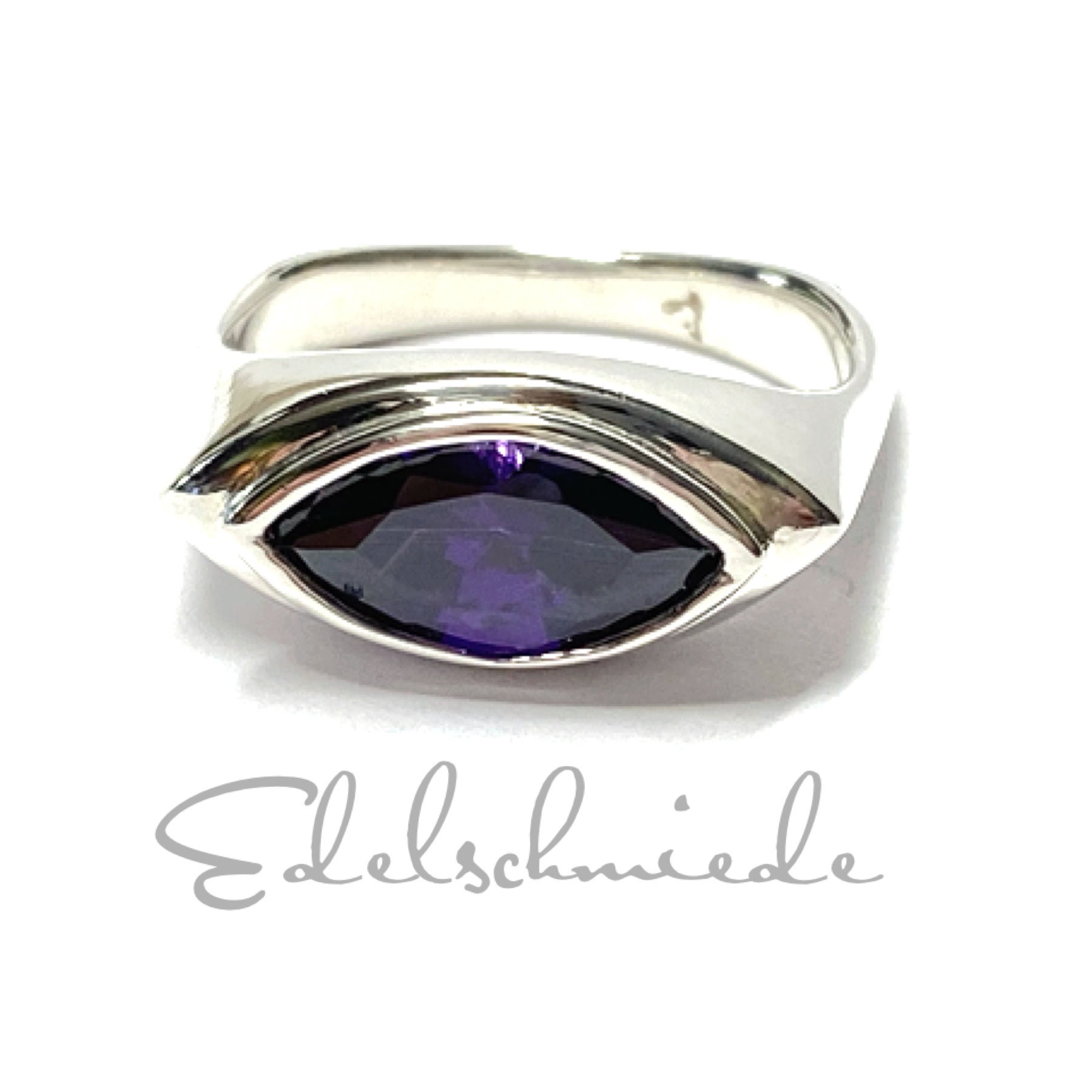 Ring 925/ - Silber Zirkonia Lila Facettiert Silberring Moderne Form #56 Ring 925/ - Silber Zirkonia Lila Facettiert Silberring Moderne Form #56 von EdelSchmiede925