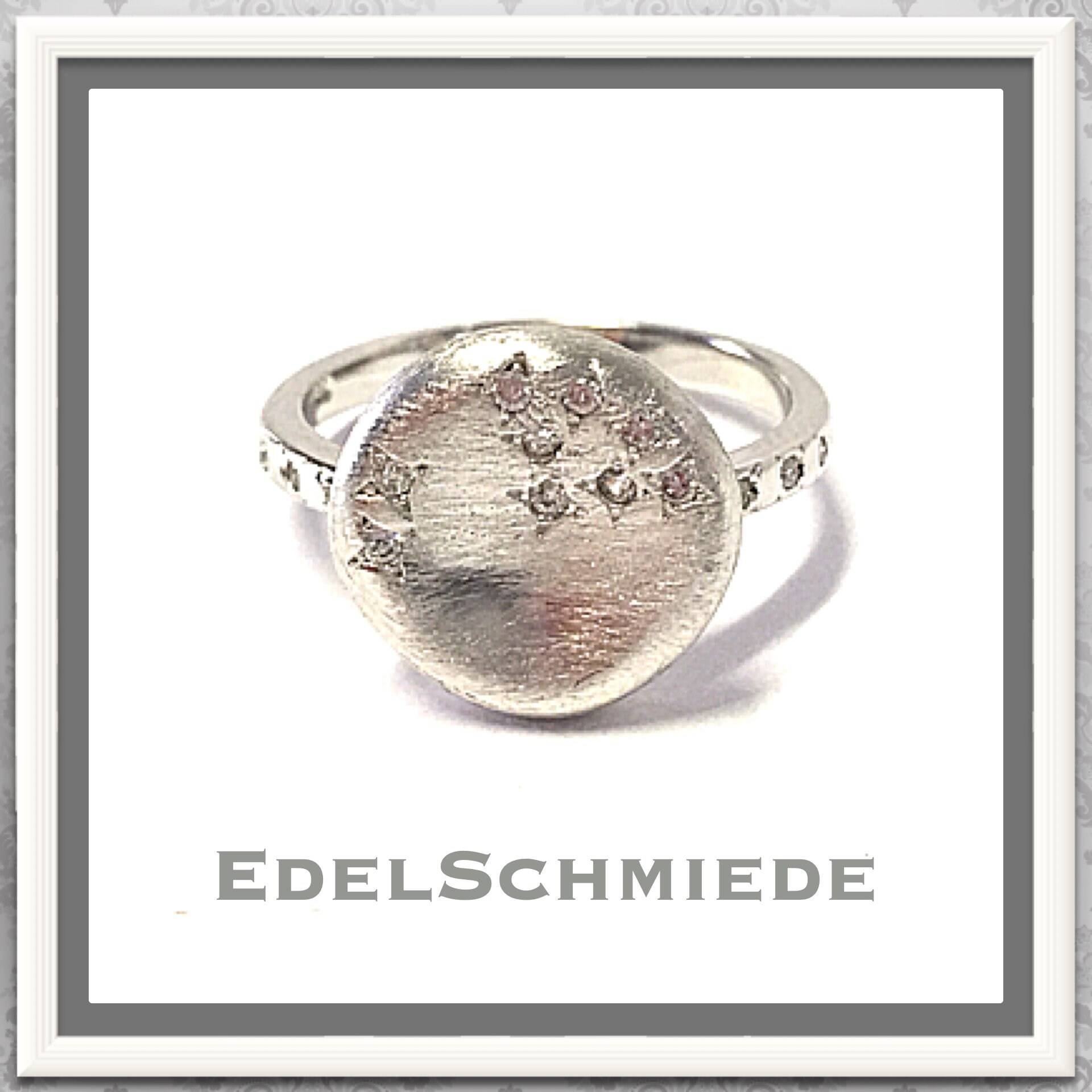 Ring 925 Silber Rhod Mit Zirkonia - Matt #54 von EdelSchmiede925