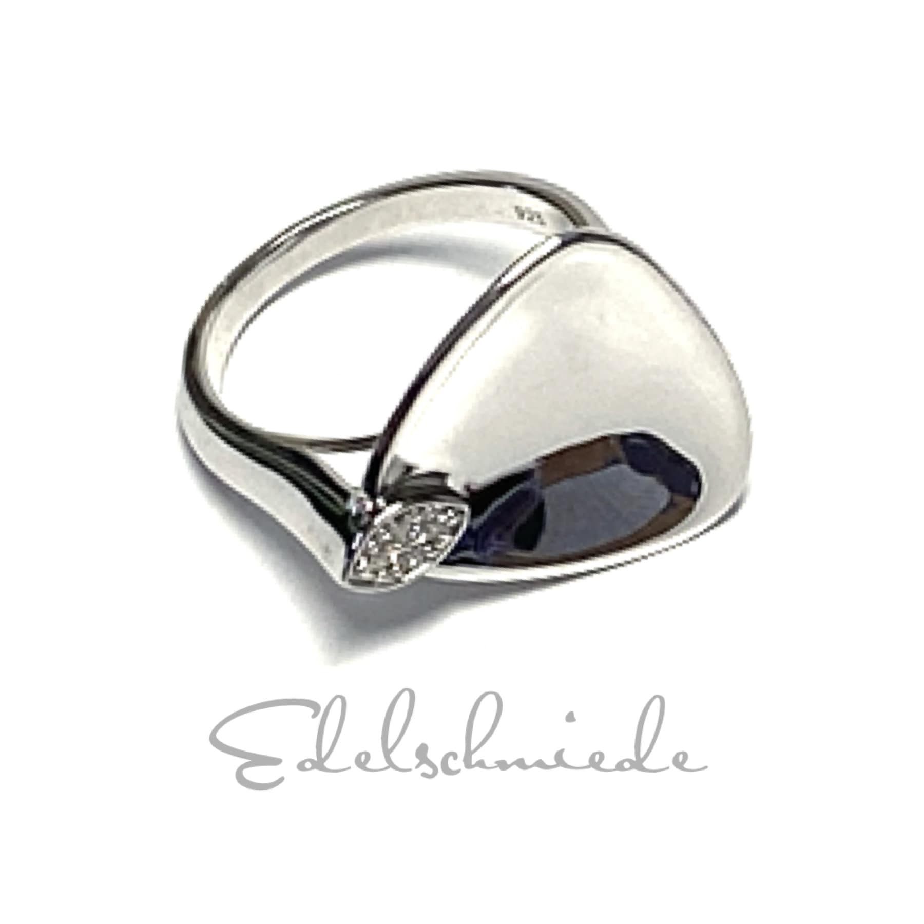 Ring 925 Silber Rhodiniert Zirkonias Glanz Einfarbig Schmuckring #58 von EdelSchmiede925