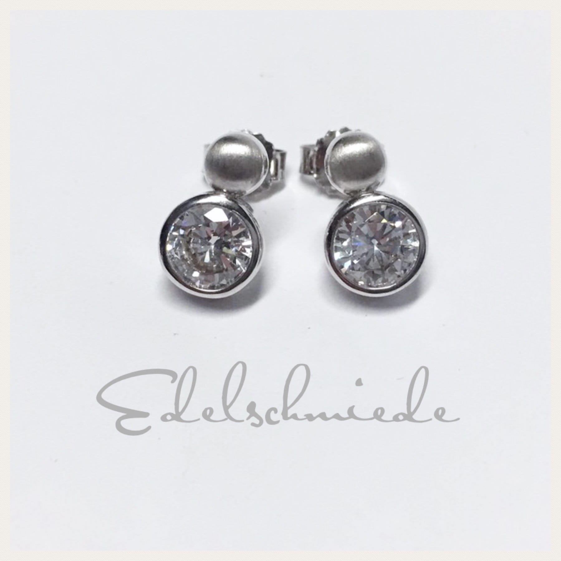 Runde Ohrstecker in 925 Silber Rhod Mit Zirkonia Runde Ohrstecker in 925 Silber Rhod Mit Zirkonia von EdelSchmiede925