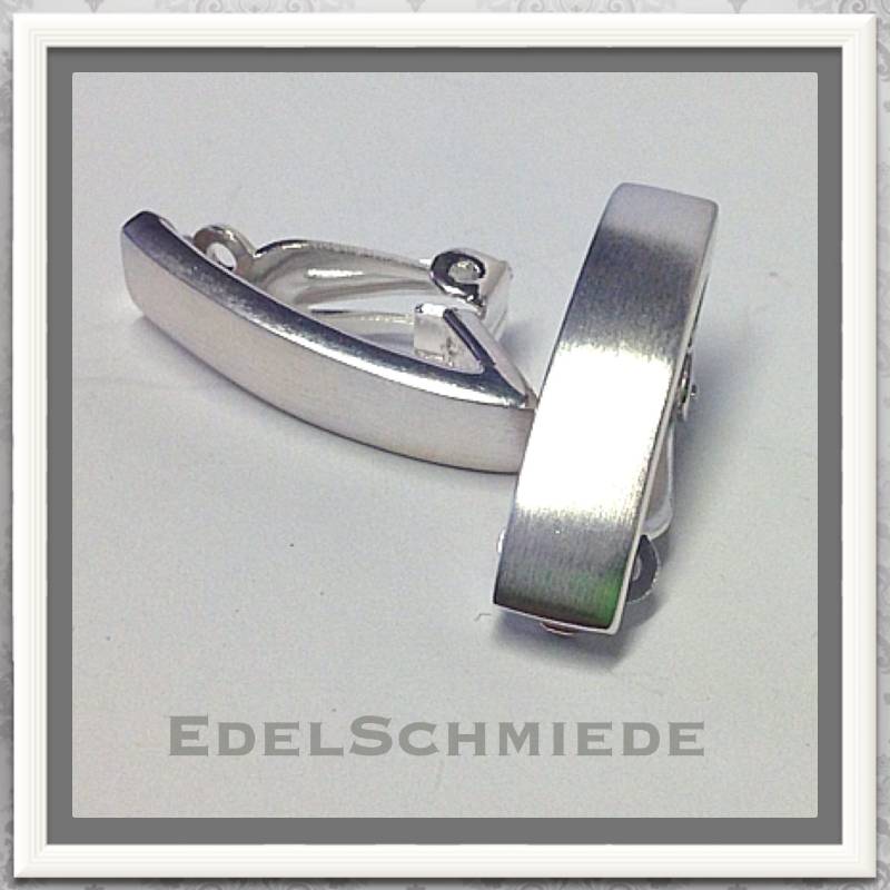 Schlichte Matte Ohrclips in 925 Silber von EdelSchmiede925