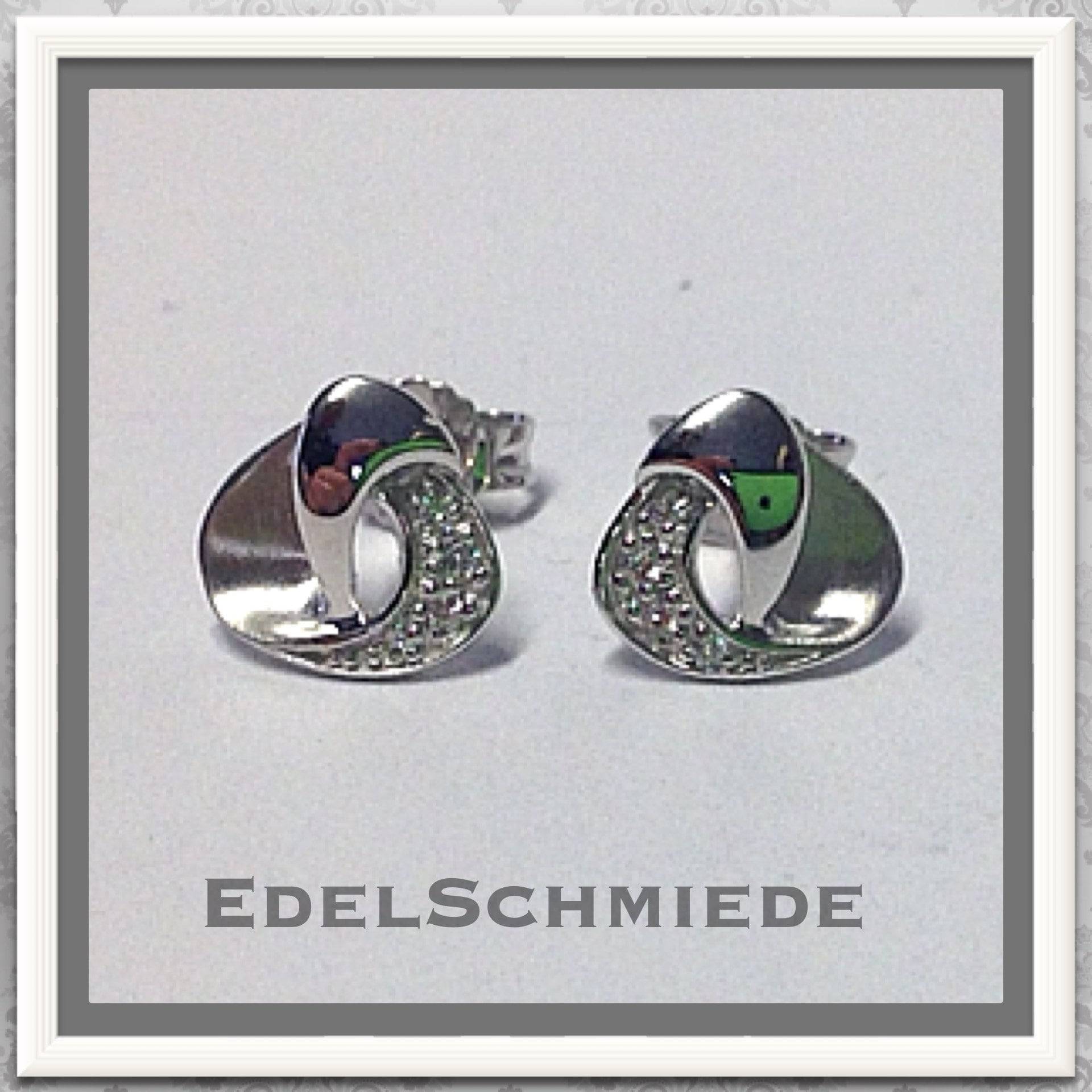 Schlichte Ohrstecker 925 Silber Rhod Mit Zirkonia von EdelSchmiede925