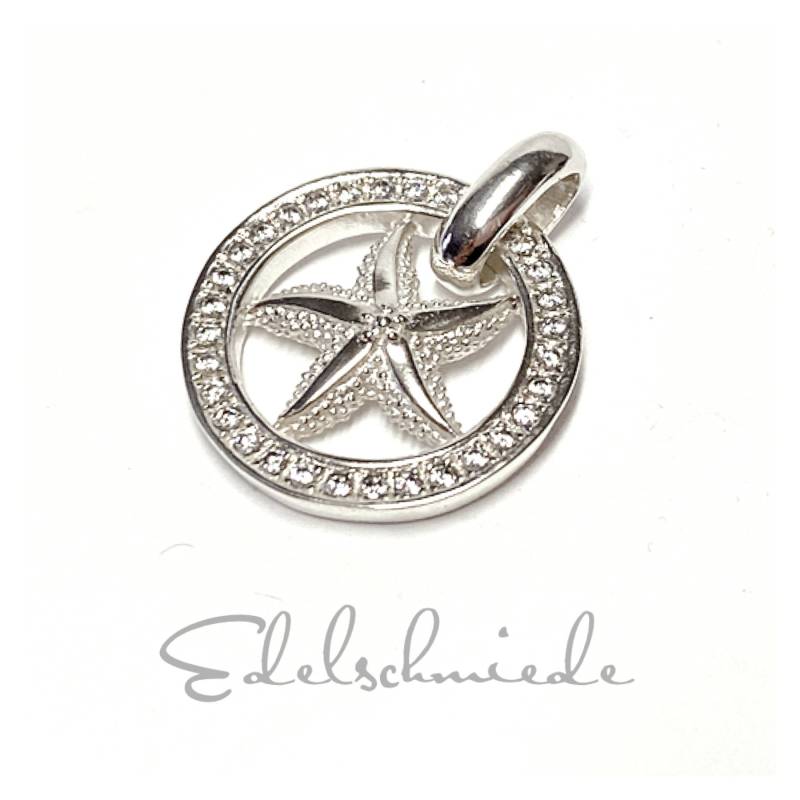 Seestern Als Kettenanhänger in 925/ - Sterling Silber Mit Zirkonia Seestern Als Kettenanhänger in 925/ - Sterling Silber Mit Zirkonia von EdelSchmiede925