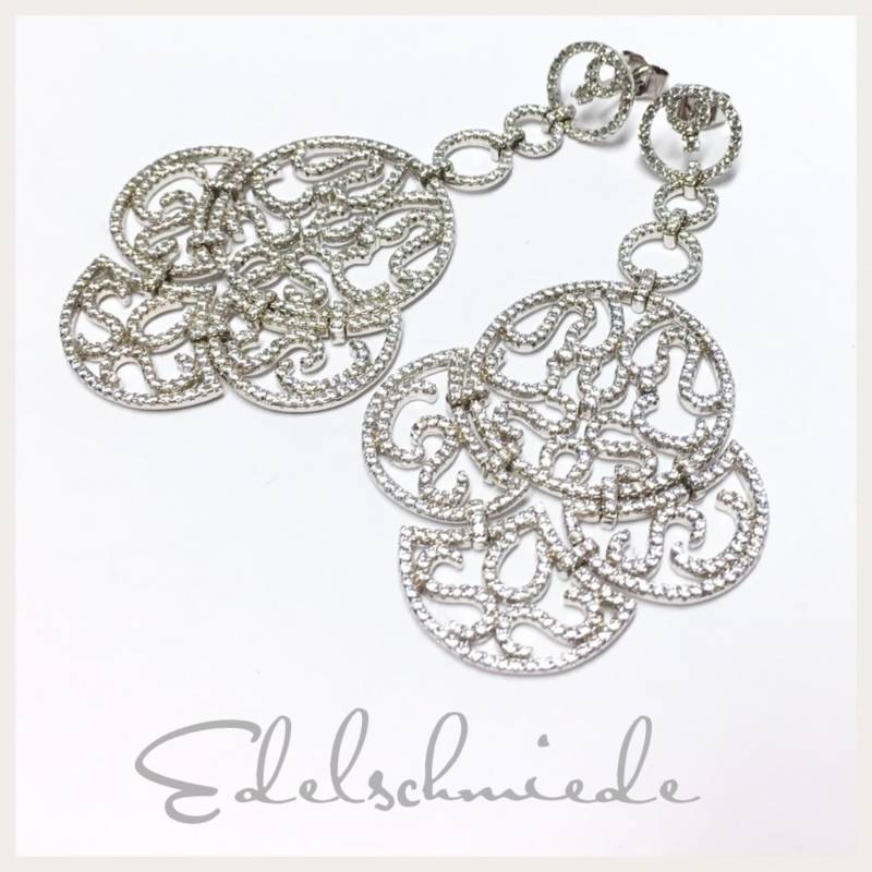 Sehr Elegante Ohrstecker in 925 Silber Rh. Mit Zirkonias - Für Den Großen Auftritt von EdelSchmiede925