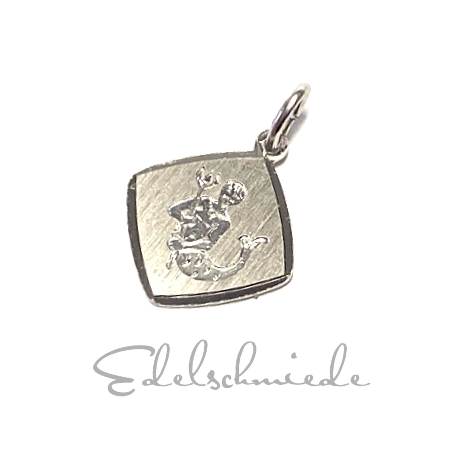 Sternzeichen Kettenanhänger 925/- Sterling Silber Rhodiniert Teilweise Matt - Wassermann Platte Eckig Sternzeichen Kettenanhänger 925/- Sterling Silber Rhodiniert Teilweise Matt - Wassermann Platte Eckig von EdelSchmiede925