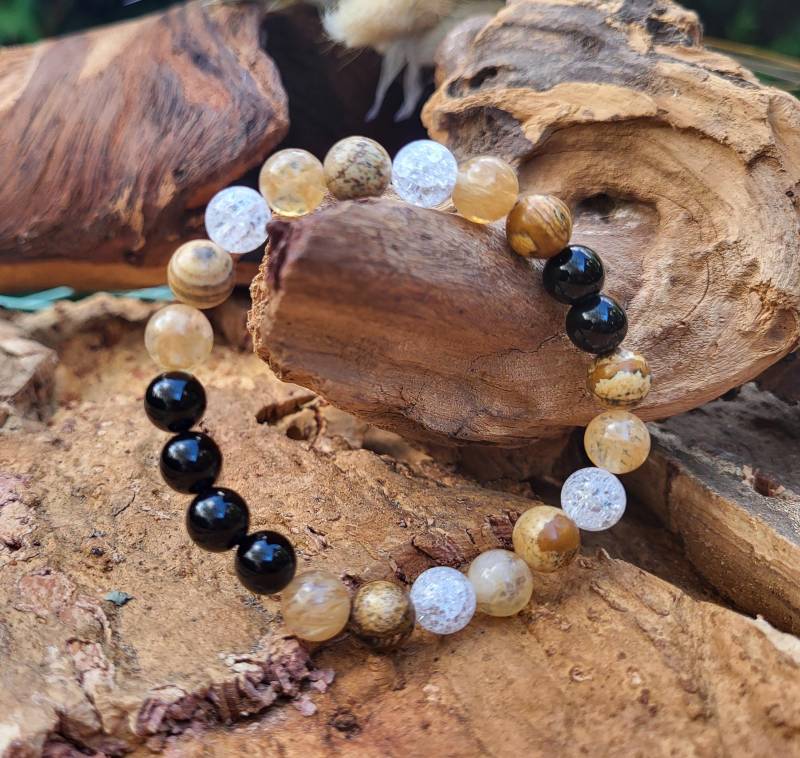 Immunsystem Armband Bergkristall Citrin Jaspis Onyx Kraft Hoffnung Schutz 8 Mm Perlen Zuversicht Ruhe Achtsamkeit von EdelVibe