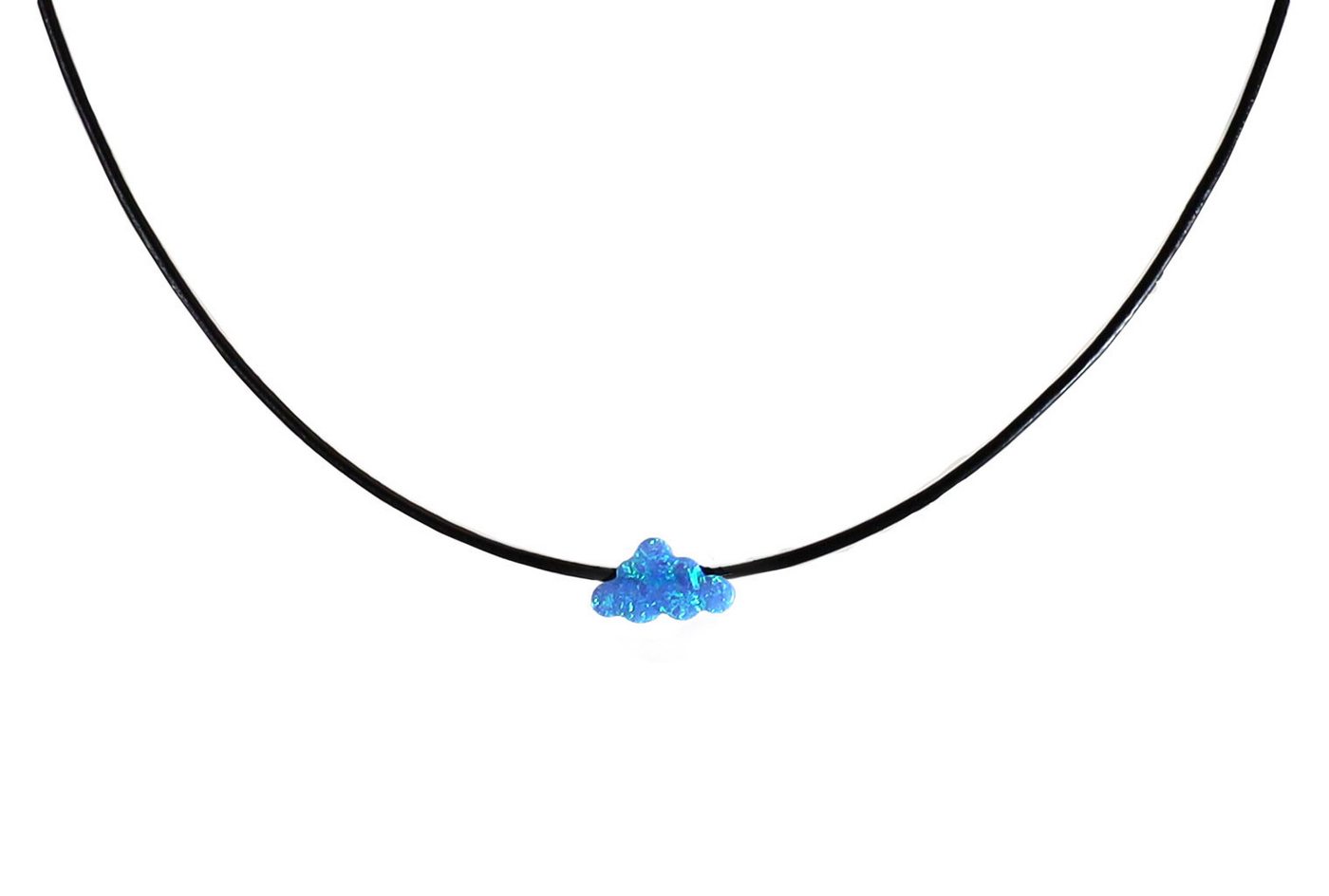 Edellis Charm-Kette Ziegenleder Kette und Opal Anhänger mit Silber Verschluß Edellis Charm-Kette Ziegenleder Kette und Opal Anhänger mit Silber Verschluß von Edellis