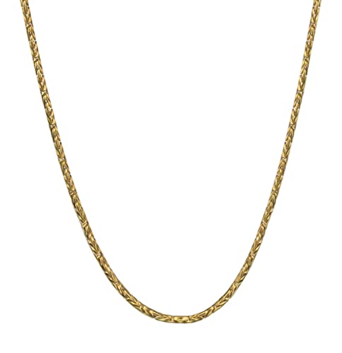 Edellis Königskette Collier Gold auf Massive Silber 925 Breite 3,2 mm Länge 50cm / 60cm zeitlose Herrenkette vergoldeter Silberschmuck für Herren tolle Geschenkidee mit Schmuckbox (60) von Edellis