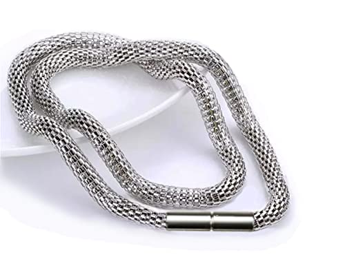 Schlauchkette Geflochtene Kette Ø 2,5 oder 4 mm und Länge wählbar Edelstahl mit Bajonett-Drehverschluss (2,5 mm, 45) von Edellis