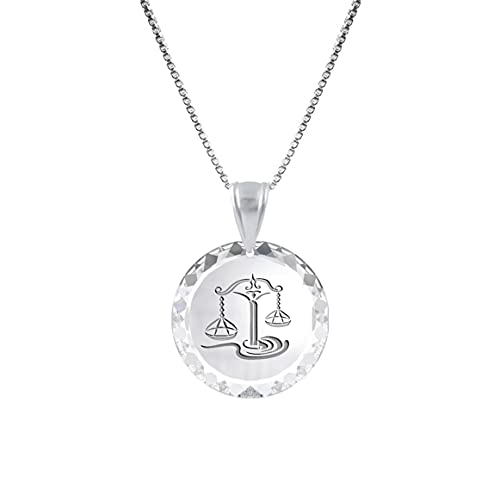 Silber 925 Sterlingsilber Kette Horoskop Tierkreiszeichen Sternzeichen Tiersymbole hergestellt mit Swarovski®Kristall Anhänger. Länge wählbar (Waage 24.09.-23.10.) von Edellis