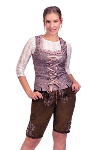 Edelnice Trachtenmode Bayerische Traditionelle Kurze Damen Wildbock Lederhose Steffi Gr. 32-50 (as3, Numeric, Numeric_38, Regular, Regular) von Edelnice Trachtenmode