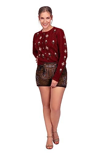 Edelnice Trachtenmode Bayerische Traditionelle Shorts Damen Wildbock Lederhose ELSA Gr. 32-50 (as3, Numeric, Numeric_34, Regular, Regular) von Edelnice Trachtenmode