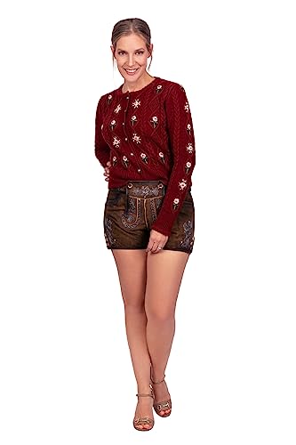 Edelnice Trachtenmode Bayerische Traditionelle Shorts Damen Wildbock Lederhose ELSA Gr. 32-50 (as3, Numeric, Numeric_42, Regular, Regular) von Edelnice Trachtenmode