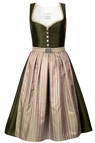 Edelnice Trachtenmode Exklusives Designer Midi Dirndl Adele mit Knopfleiste inkl. Dirndlschürze Gr. 32-54 (DE/NL/SE/PL, Numerisch, 32, Regular, Regular) von Edelnice Trachtenmode