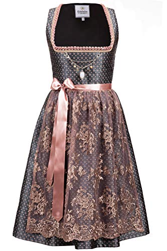 Edelnice Trachtenmode Exklusives Designer Midi Dirndl Beatrice inkl. Spitzendirndlschürze und Charivari Gr. 32-54 (32) von Edelnice Trachtenmode