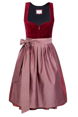 Edelnice Trachtenmode Exklusives Designer Midi Dirndl Lilly Samt rot inkl. Dirndlschürze Gr. 32-54 (40) von Edelnice Trachtenmode