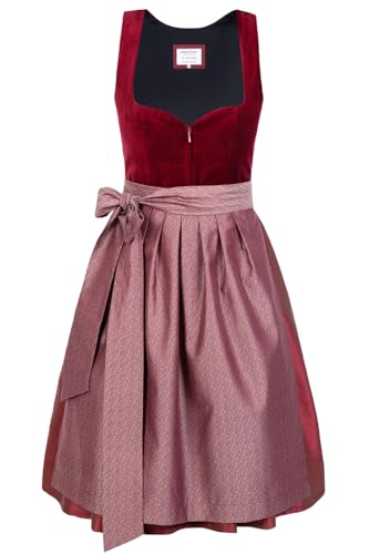 Edelnice Trachtenmode Exklusives Designer Midi Dirndl Lilly Samt rot inkl. Dirndlschürze Gr. 32-54 (42) von Edelnice Trachtenmode