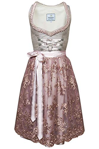 Edelnice Trachtenmode Exklusives Designer Midi Dirndl Ophelia inkl. Spitzen Dirndlschürze und Charivari Gr. 32-54, Ophelia, 50 von Edelnice Trachtenmode