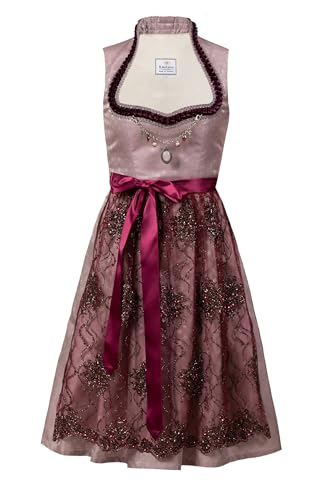 Edelnice Trachtenmode Midi Dirndl Stehkragen Alice 2-teilig mit Spitzenschuerze Gr. 32-54 (DE/NL/SE/PL, Numerisch, 44, Regular, Regular, rosa) von Edelnice Trachtenmode