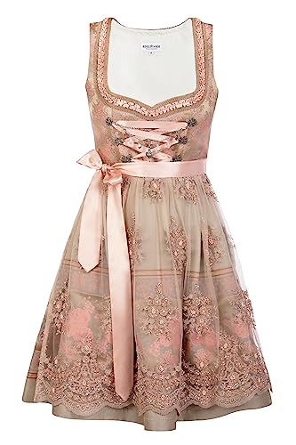 Edelnice Trachtenmode Mini Dirndl 2-teilig Rosalie mit Spitzenschürze (as3, numeric, numeric_44, regular, regular) von Edelnice Trachtenmode