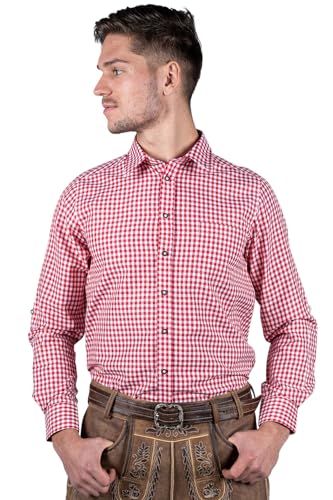 Edelnice Trachtenmode Trachten Herren Hemd rot weiß kariert Gr L von Edelnice Trachtenmode