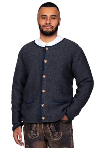 Edelnice Trachtenmode Trachten Strickjacke Felix aus Wolle in Blau oder Anthrazit Gr. 46-62 (Anthrazit, 50) von Edelnice Trachtenmode