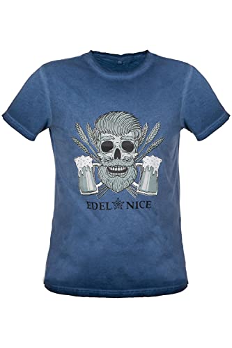 Edelnice Trachtenmode Trachten T-Shirt aus Baumwolle mit rockigem Print perfekt Nicht nur zur Lederhose Farbe blau, rot, schwarz oder grün Gr. S-4XL Edelnice Trachtenmode Trachten T-Shirt aus Baumwolle mit rockigem Print perfekt Nicht nur zur Lederhose Farbe blau, rot, schwarz oder grün Gr. S-4XL von Edelnice Trachtenmode