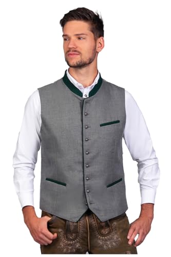 Edelnice Trachtenmode elegante Trachten Weste Bastian aus Wolle in grau Gr. 46-66 von Edelnice Trachtenmode